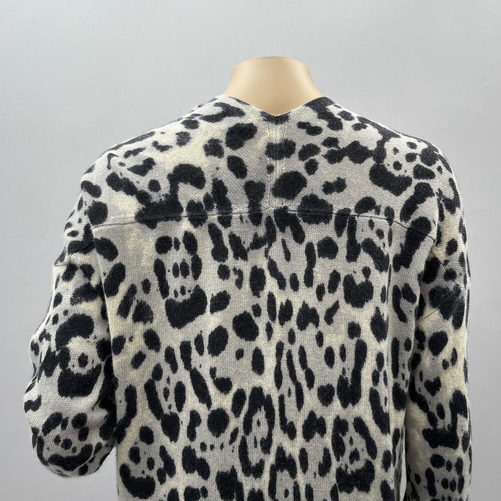 360 Cashmere Cardigan Sweater Womens S Jocelyn Leopard Dip Dye Longline Designer - Picture 5 of 11